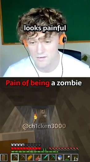 Pain of being a zombie #minecraft #ryantrahan #zombie