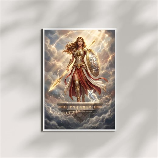 Athena: Goddess of Wisdom & War – Greek Mythology Digital Wall Art | Strategic Warrior Printable Poster - Etsy Australia