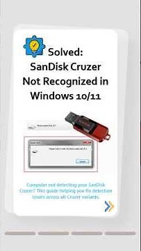 🔌 SanDisk Cruzer Not Recognized on Windows? Fix It!#sandisk #usb