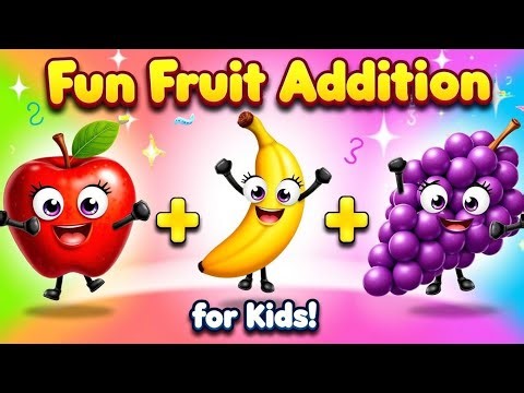 Learning Addition with Fruits/Fun Fruit Addition for Kids!/Counting and Adding Fruits/Basic Addition