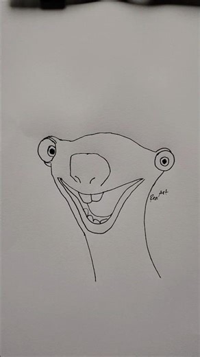 drawing Sid from Ice Age #IceAgeArt #CartoonDrawing
