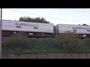 Long CSX Double Stack Train on Overhead Tracks