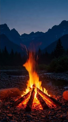 8 Hours Canyon Campfire:Fire & Deep Silence for Focus | No Music 4K