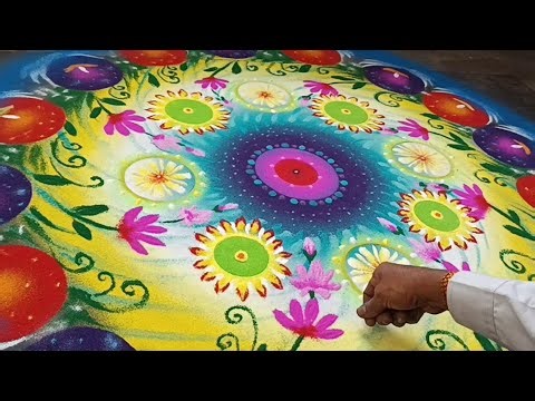 Unique Big Rangoli Designs For Diwali | Very Easy Big Rangoli Designs 🙏 | Step By Step