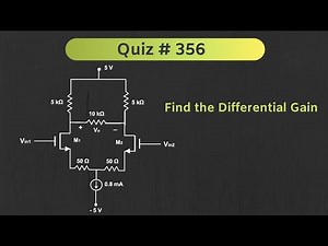 MOS Differential Amplifier Solved Problem | Quiz # 356