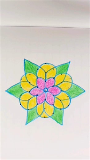 7×4 Simple Rangoli For Begginers | Apartment Kolam | Easy Muggulu #shorts #easykolam #rangoli