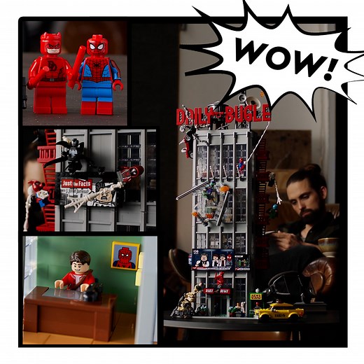 The iconic Daily Bugle office block provides the backdrop for classic comic-book action featuring an all-star cast of Marvel’s most celebrated heroes and villains. https://lego.build/DailyBugleVIP | LEGO