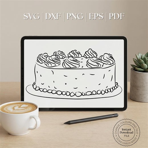 Hand-drawn Birthday Cake Clip Art, Doodle Illustrations (digital Download) - Etsy