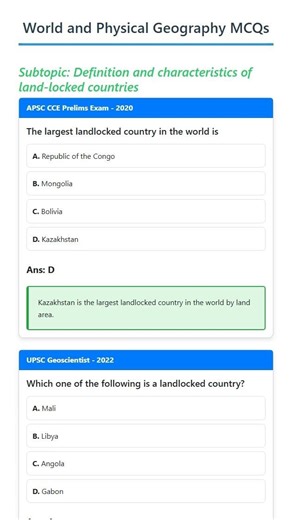 Definition and characteristics of land-locked countries