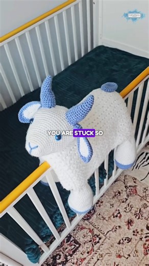 My new 3in1 Farm Goat Baby Blanket is a blanket, toy, and playmat all in one! Grab the pattern today! 🐐 #babyblanket #crochetgift #craftinghappiness | Crafting Happiness