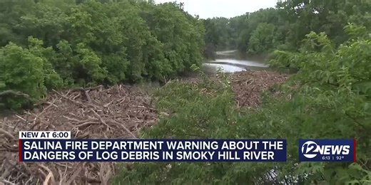 Log jam on Smoky Hill River prompts safety warning from Salina Fire Department