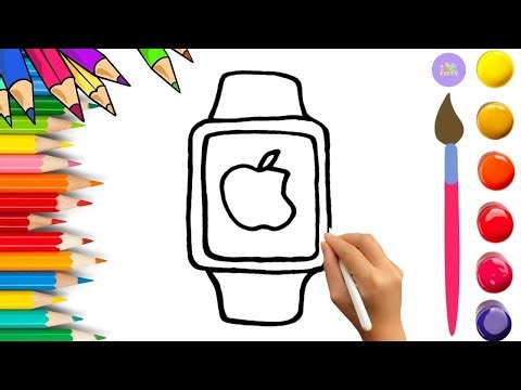 How To Draw cute Apple Smart Watch Drawing, Painting & Coloring For Kids and Toddlers_🌈🎨