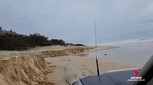 Intense rain has cut off access to Happy Valley on K'gari to vehicles. Locals are worried it will impact tourism with visitors cancelling their bookings. 7NEWS at 6pm. 📱Download the 7NEWS app: 7news.link/7newsapp #7NEWS | 7NEWS Wide Bay