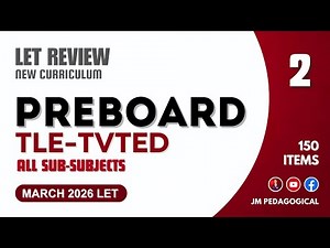 PREBOARD TLE-TVTED Major Part 2 | LET Review
