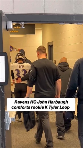 NFL on FOX on Instagram: "Ravens HC John Harbaugh had his arm around rookie kicker Tyler Loop as they went to the locker room after Loop missed a FG to win the game as time expired. (via JCTSports/X)"