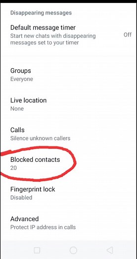 Managing Blocked Contacts in Mobile Messaging Apps