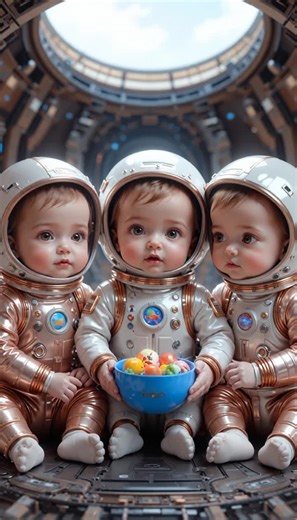 Babies in Space love Papa #baby #cutebabies #trendingbabies #kidstiktok #space
