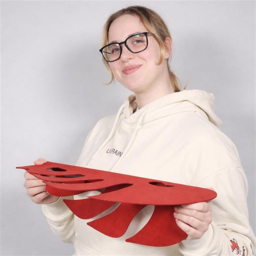 Red Metal Floating Shelves, Modern Monstera Wall Shelf Gift for Mother - Etsy