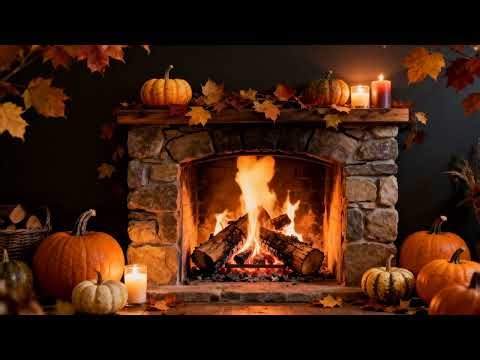 10H Fall Fireplace 4K 🍁 Cozy Crackling Fire for Sleep, Study & Relaxation