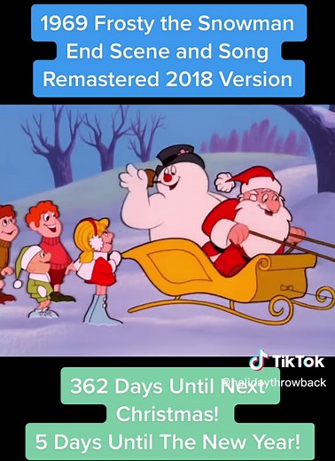 2018 Remastered Version of the 1969 Frosty the Snowman Film. Ending scene and song. #christmas #christmascountdown #vintagechristmas #holiday #throwback #holidayvibes #vintagecommercials #countdowntochristmas #christmastiktok #80s #90s #2000s #santa #winter #christmasmovies #newyear