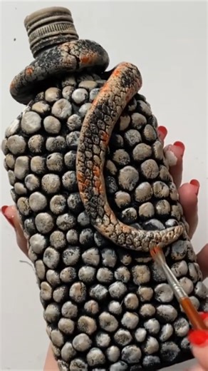 5K views · 112 reactions | DIY Glass bottle decor  Snake Bottle from clay #decor #bottle #glassbottle #glass #ideas #clay #crafting #craft #diy #handmade | Dream Fairy DIY | Facebook