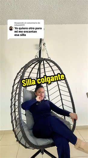 Respuesta a @Liliam2091 #tiktokshop #TikTokShopCreatorPicks #Newyearnewme #jumpstartsale #wtfgo TikTokShopJumpstartSale WTFGO Silla colgante universal para interiores y exteriores con soporte (82*35.5*), silla colgante de ratán sintético tejida a mano con cojín FallFreshness, longitud de cadena ajustable, adecuada para dormitorio, balcón, jardín