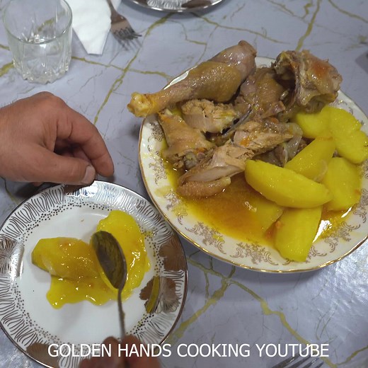 Village Rooster and Potato Cooking | Golden Hands Cooking