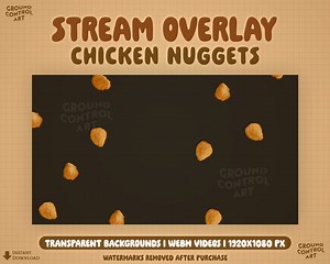 Chicken Nuggets Animated Overlay | Chicken Nuggie Transparent Animation for Twitch Alert, Stream Background, Channel Points, Etc. | Looping - Etsy