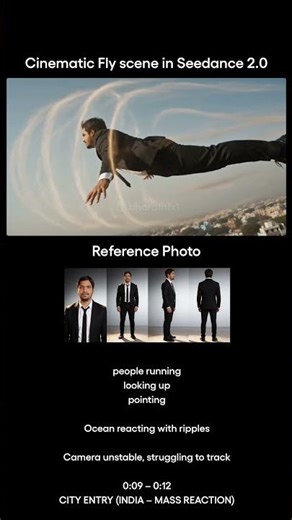 Make yourself a Cinematic flying scene with Seedance 2.0 #cinematic #ai #hyperrealistic #aicreator
