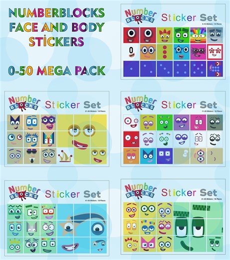 From 0 to 100 Number Blocks Stickers for Every Young Mathematician! - Etsy