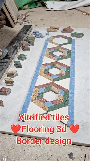 vitrified tiles flooring 3d border design #shorts #floortilesdesign #tilesdecoration