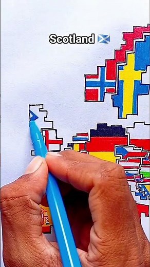 Draw Flag Map of Scotland 🏴󠁧󠁢󠁳󠁣󠁴󠁿 #scotland #flag