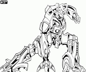 A powerful Transformer Robot coloring page printable game