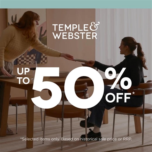 ⚡ Get in early! Black Out Deals are here, save up to 50% now. Don’t miss out. | Temple & Webster