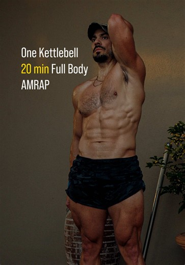 20-Minute Full Body Kettlebell Workout One kettlebell. Full-body strength, conditioning, rotational power, and core work. Set a timer for 20 minutes and complete as many rounds as possible (AMRAP). • Rotational Hand-to-Hand Pull × 5/side • Halo Goblet Squat × 10 • Crossbody Snatch × 3–5/side • Rotational Clean × 3–5/side This complex combines rotational strength, athletic power, coordination, conditioning, and core stability into one efficient workout. Suggested targets: Beginner: 5 rounds Inter