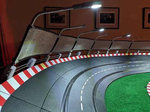 New Track Lighting, Guard Rail, and Catch Fence for Carrera Slot Car Track