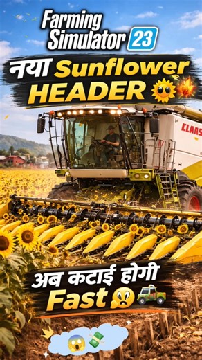 Sunflower Header 🌻🔥 | Farming Simulator 23 #shorts#farming#tractor #fs23#fs24#fs25#fs26#shorts
