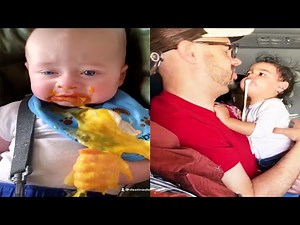 Baby vomiting milk makes parents surprised 🤮🤮🤮 #006 - Baby Puked on Daddy - Funny Pets Moments
