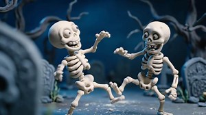 Download Dancing Skeletons In Graveyard Stop Motion Animation For Halloween Night for free