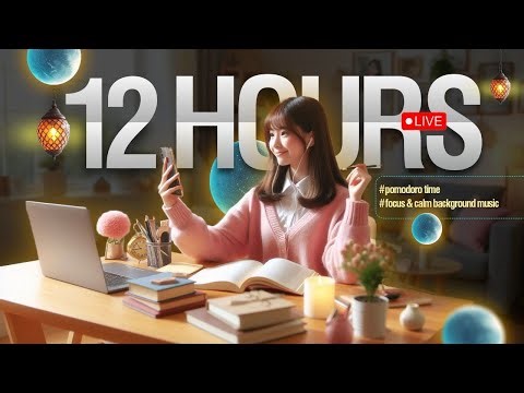 Focus time, 🐝|12 hours study with me 🫂Background noise | lofi + rain sound & vibes 🎶👻🐝⏳ |