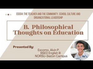 Philosophical Thoughts on Education (John Locke, Herbert Spencer and John Dewey)