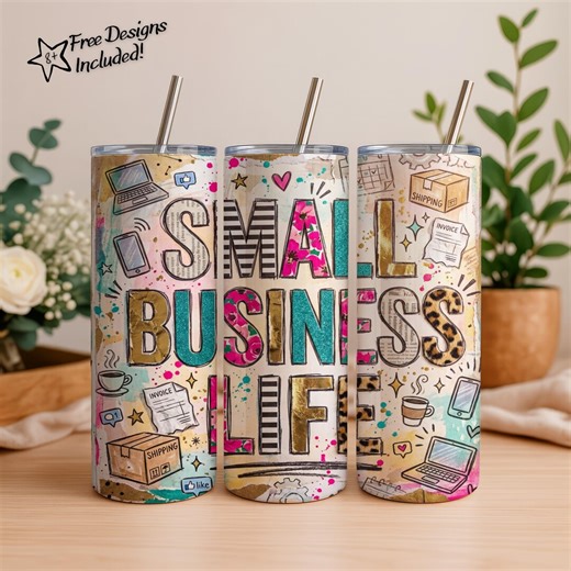 Small Business Life PNG, Boss Babe 20oz Skinny Tumbler Sublimation Wrap, Retro Leopard Print Entrepreneur Hustle Design, Seamless File - Etsy Canada