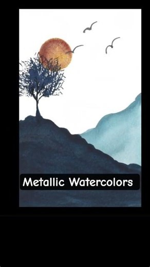 Painting with metallic watercolors! #watercolor #sketchbookideas