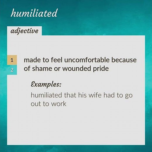 Humiliated | meaning of Humiliated