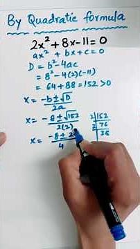 Quadratic formula to find the roots of the quadratic equation #quadraticequation #quadraticformula