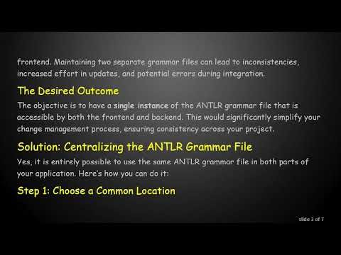 Efficiently Share ANTLR Grammar Files Between Frontend and Backend