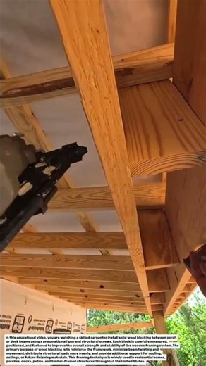 Smart Porch Beam Blocking Installation | Hidden Wood Framing Technique for Stronger Deck Support.