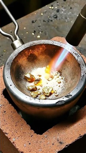 Gold Rush AiTurning Molten Gold Into a Solid Bar in Seconds! 😳🔥 #Gold #Satisfying #shorts