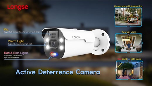 🛡Longse Active Deterrence Camera utilizes AI-powered Human and Vehicle Detection to filter out distractions and focus on real threats. Featuring synchronized red & blue strobe lights and two-way audio, it enables an active response that stops intruders in their tracks. Experience a higher level of security where potential hazards are blocked at the source. 🚀 Your ultimate digital sentry for both home and business. 🌏 Discover more: https://www.longse.com/ or DM for inquiries. #Longse #SmartHom