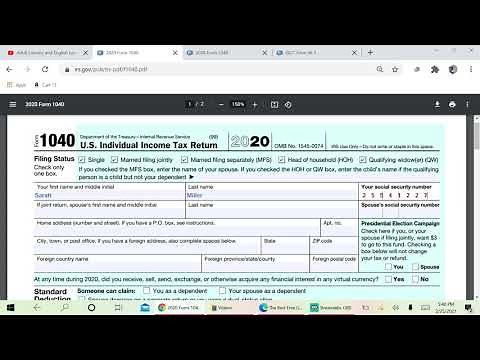I Read IRS 1040 Tax Form & How to Mail It to IRS!, 2021 IRS Form, Video #56